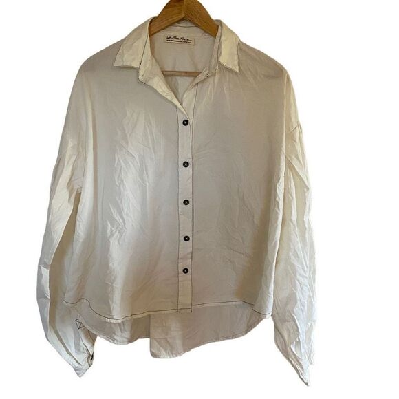 We the Free Free People XS oversized button down long sleeve high low hem shirt - Picture 1 of 7